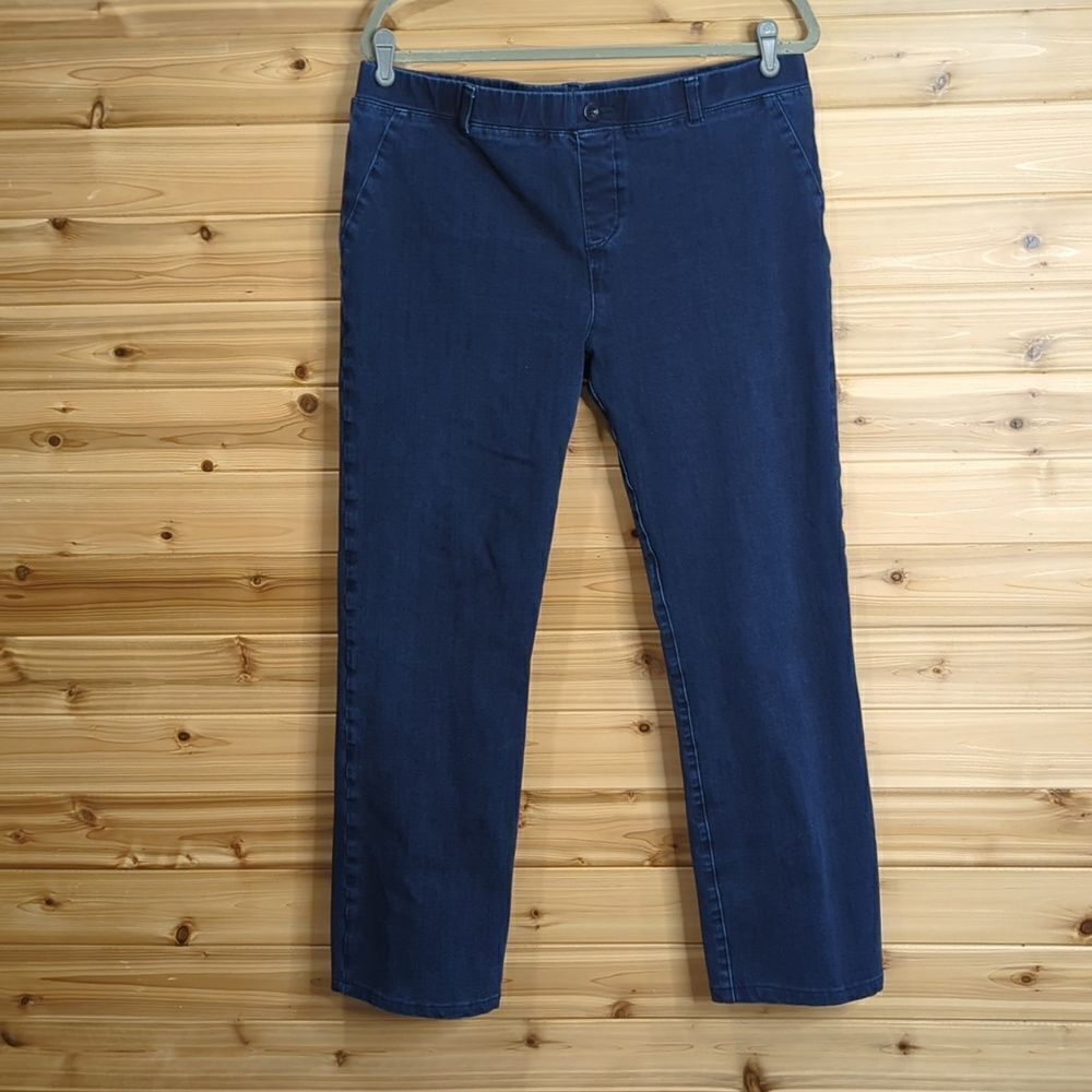 Betabrand Women's Jeans‎ XL Blue Straight Leg Yoga Jeans Indigo Wash W0626-in